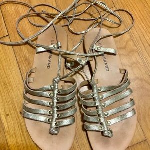 Lucky Brand  Golden Lace-Up Flat Sandals
